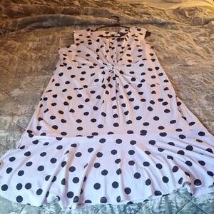 Ashley Stewart Black and White Sleeveless V-Neck Sundress